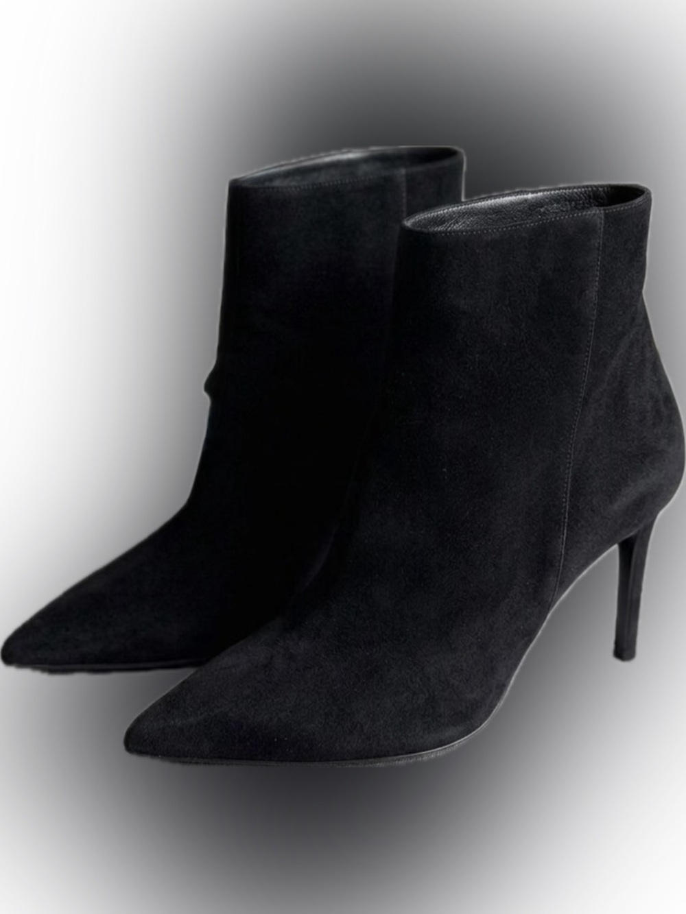 Saint Laurent Paris Black Suede Pointed Toe Booties EU 37